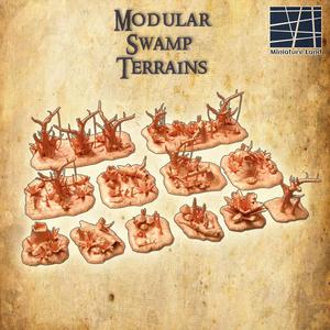Modular Swamp Terrain Tabletop Terrain 28 MM