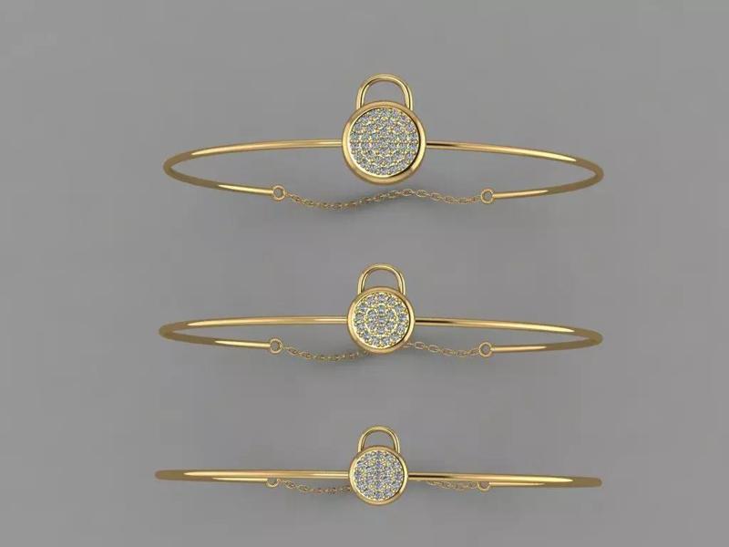 Gold Silver Bracelet 3d Printing model