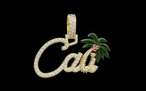 CALI PALM TREE PENDANT - 3D CAD Design