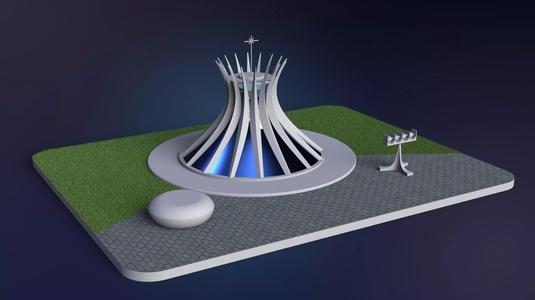 Catedral de Brasilia - 1 by 500 Scale - READY FOR 3D Print