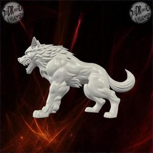 Ferocious Muscular Wolf Statue – SoliDRawinGs SG984