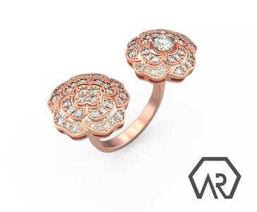 Bouton de camelia ring 3D print model D15