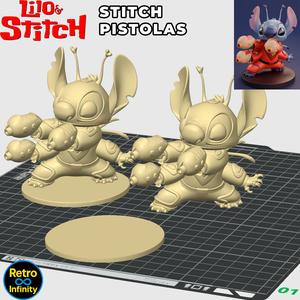Stitch with guns / Stitch with guns - 3D figure Retro Infinity style (100mm) | vinyl collectible