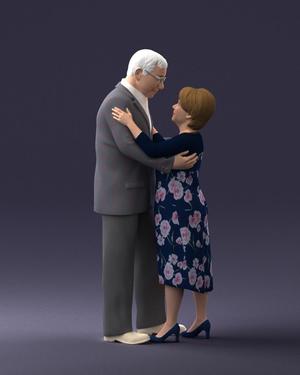 000279 Realistic Elderly Couple Embracing 0709