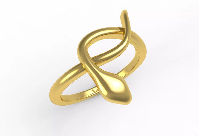 Simple Plain Snake Ring for Women
