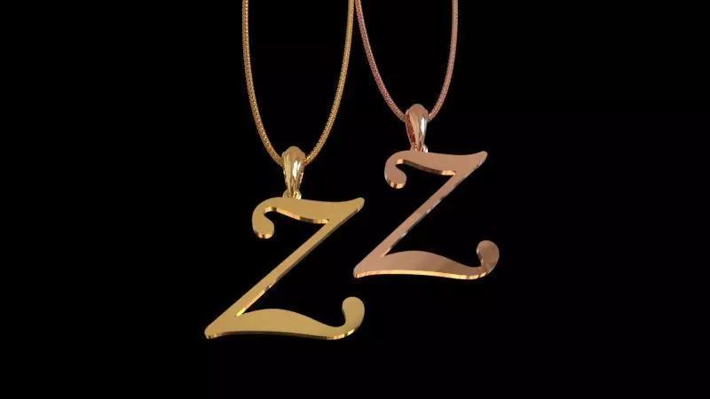 Letter Z  NECKLACE pendant