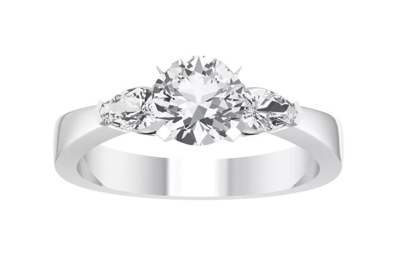 Women Wedding Engagement Three Stone Ring