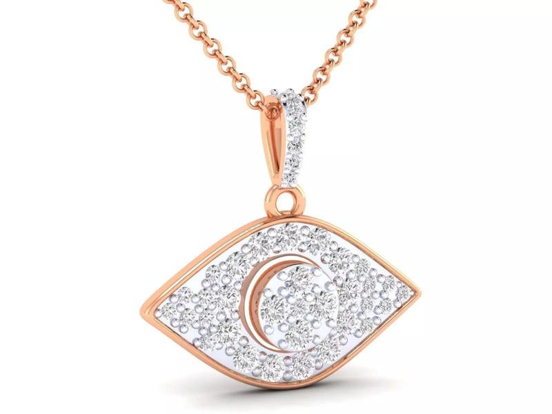 Women eye shape pendant 3dm stl jcd render details