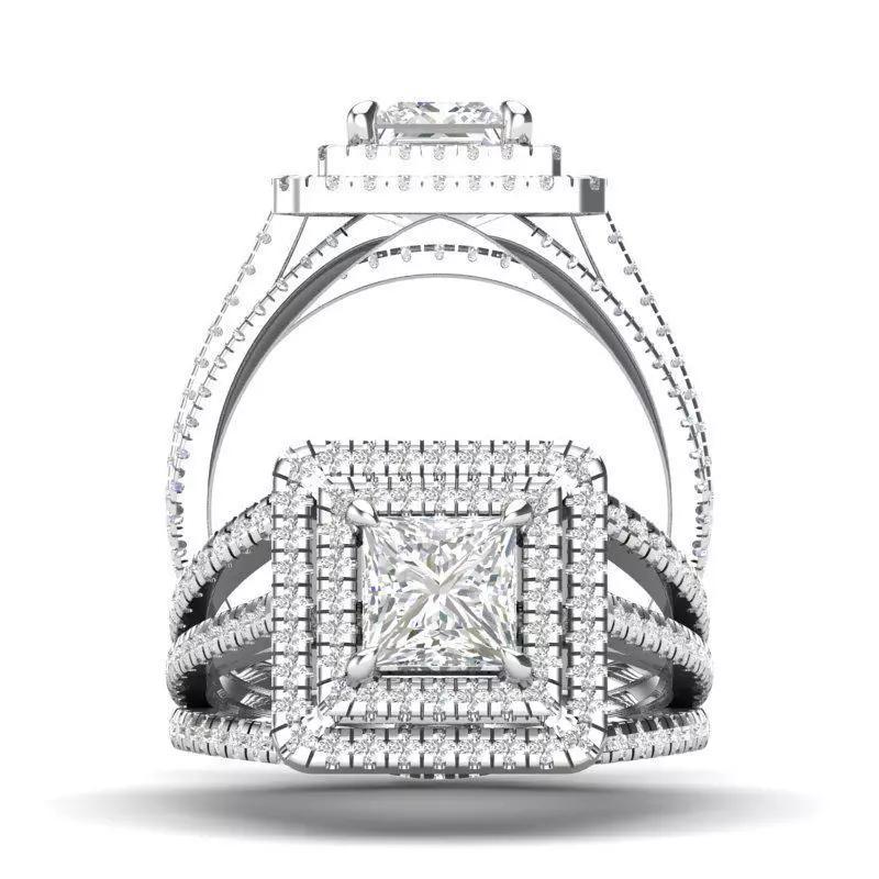 Double halo ring - JF049