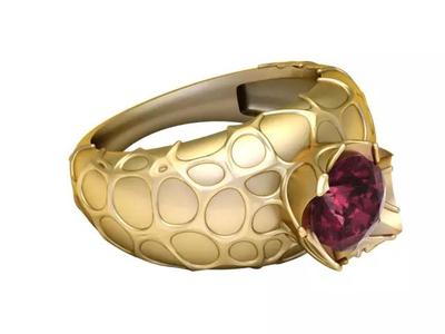 STYLISH DESIGN RUBY RING 3D PRINTABLE MODEL