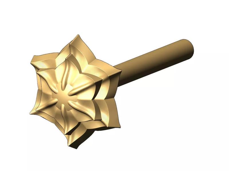 6 Leaf Corola Rosette Flower stud earring