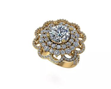 Women diamond ring 3d render