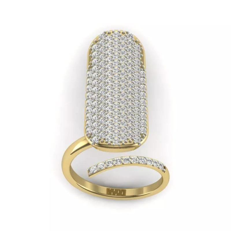 Women nail diamond ring 3dm Render details