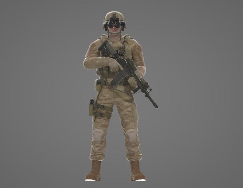 Modern Infantry Soldier – Ready Stance (Night Vision Equipped)