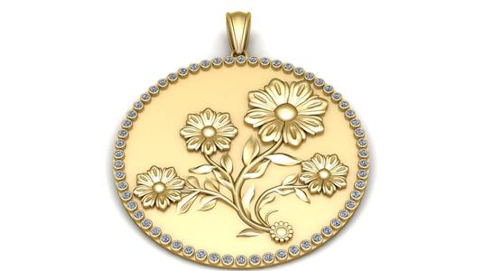 Daisy Flower Heart Pendant – 3D Printable Jewelry Model