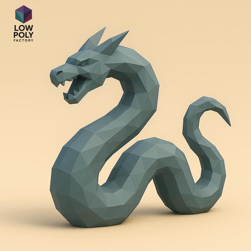 Leviathan - Colossal sea monster from biblical mythology Low Poly style