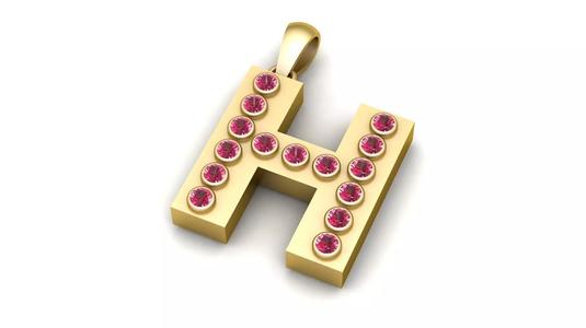 H ALPAHBETS PENDANT   3d printable model