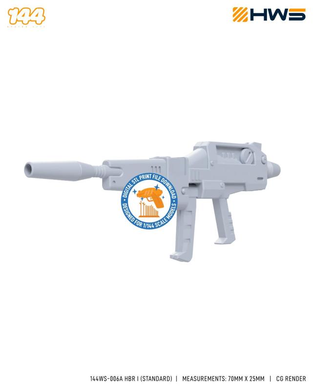 144WS-006A HBR I (Standard). 3D Printed Beam Rifle for HG Model Kits.