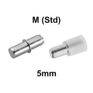 Shelf Pegs (5mm) M (Standard) - (Beveled / Flat Ends) + Glass Shelf Peg / Cover