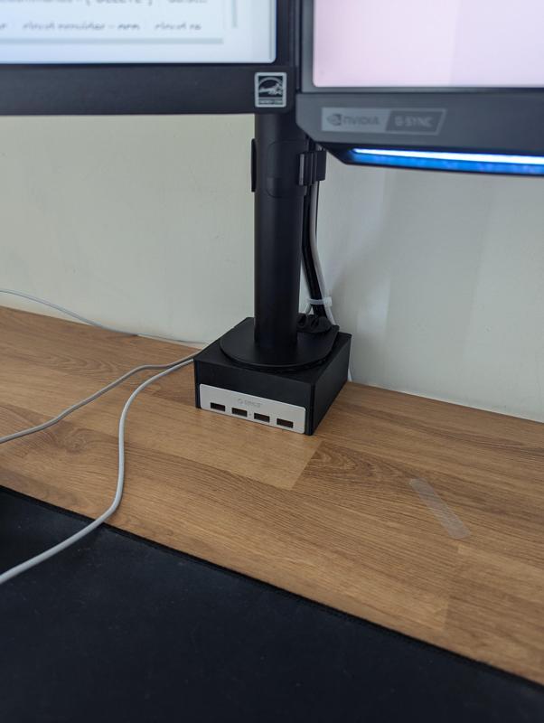 Monitor Riser with Integrated Hub