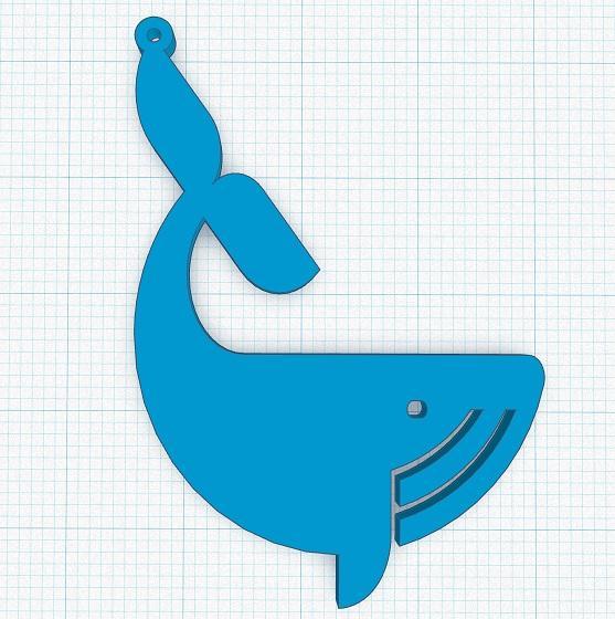 EARRING PENDANT WHALE BALLENA  ( remix)