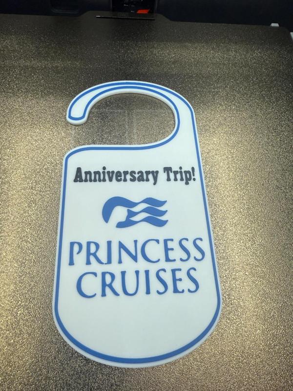 PRINCESS CRUISE ANNIVERSARY TRIP - DOOR HANGER 