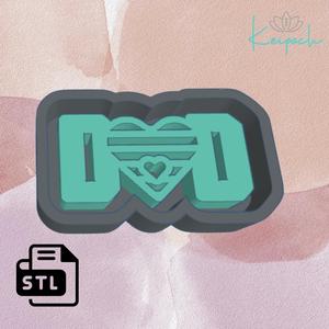 DAD WITH HEART KEYCHAIN MASTER MOLD FOR SILICONE MOLD CASTING