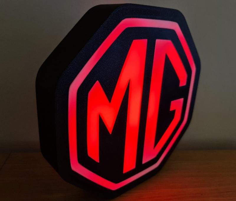 Easy print MG Cars LED Lightbox Desk or Wall Mounted MGA MGC MGB Midget Roadster GT V8 MGF Metro ZS EV ZT ZR MG4 MG5 MG3 HS Cyberster Workshop Garage Lamp Light