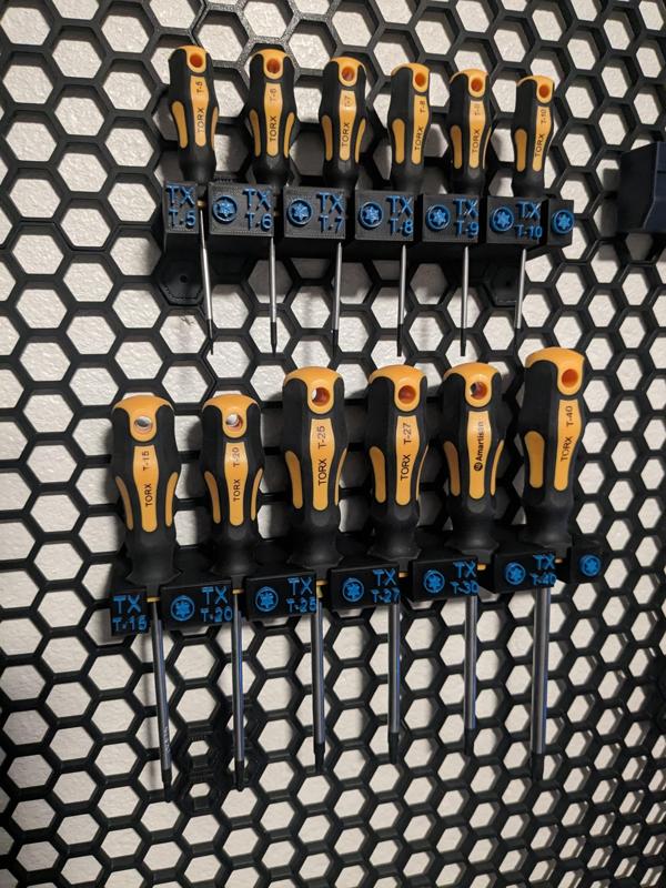 Honeycomb Wall System - Torx Screwdriver Mount/Organizer