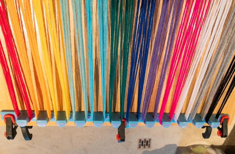 Raddle / Warping Bar, 12 pegs & warp retainer