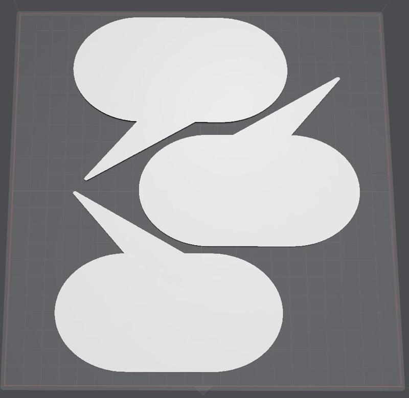 3 blank speech bubbles