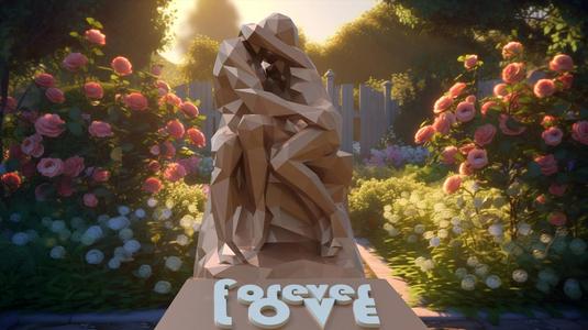 Forever Love Sculpture Low Poly