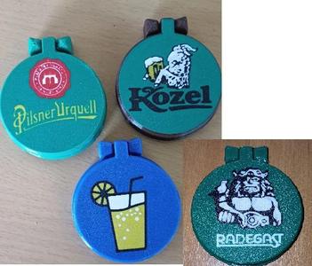 Víčko plechovky piva Pilsner a Kozel , Radegast, limonáda , Pilsner and Kozel ,Radegast , limonade  beer can lid