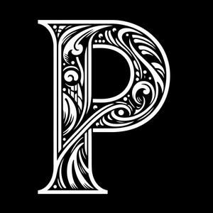 Frottage creation: letter P (version 4)