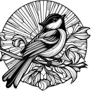 Wall art / coaster: Tit (version 2)