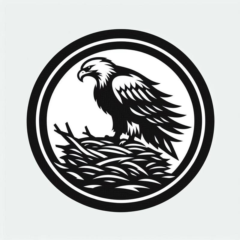 Coaster / wall art / stencil / frottage creation: Eagle (version 1)