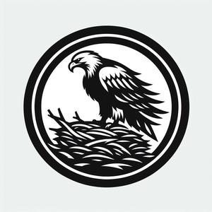 Coaster / wall art / stencil / frottage creation: Eagle (version 1)