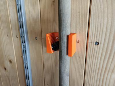 Gravity Broom Holder CSK Woodscrew Mounting Holes (Larger)