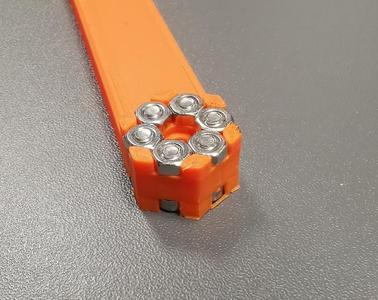 Long-reach M3 nutty spanner for box section x-axis gantry beam tube linear rail mounting