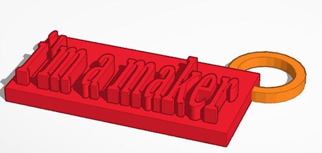 "i am a maker" keychain