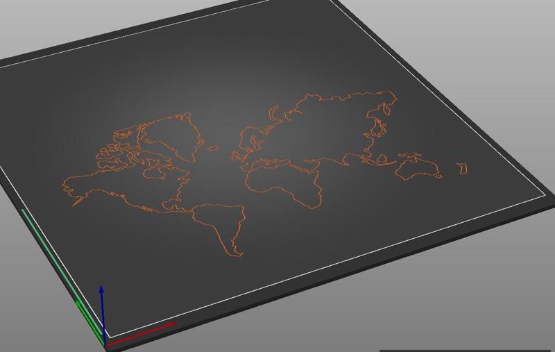 Tactile image: world political map