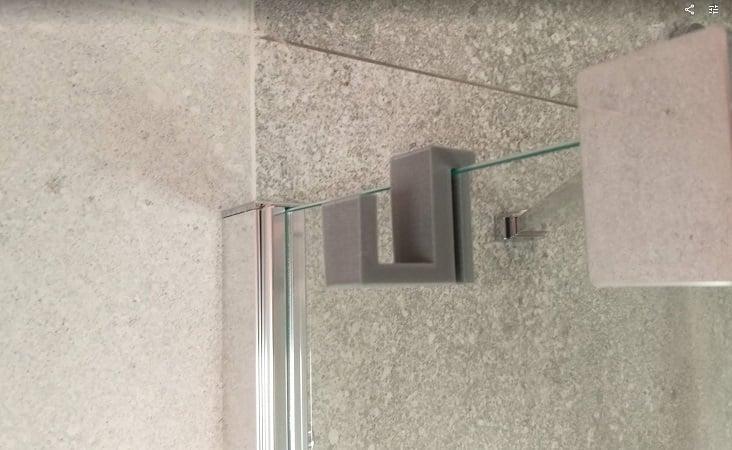 Bathrobe or towel hook for glass shower