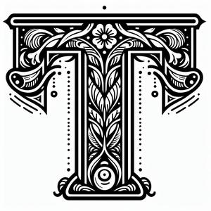 Frottage creation: letter T (version 3)