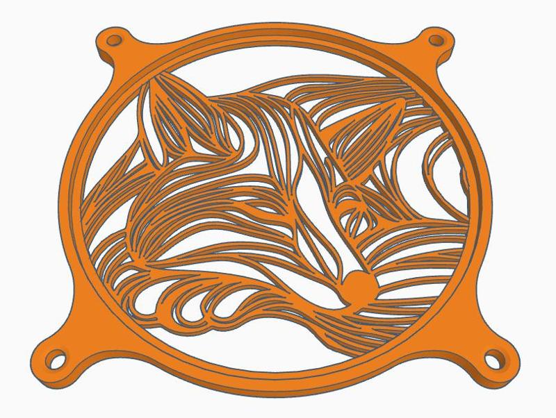 Fan cover: Sleeping fox (120 mm)