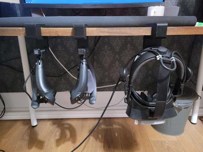 under-desk hanger for valve index (controllers and headset)