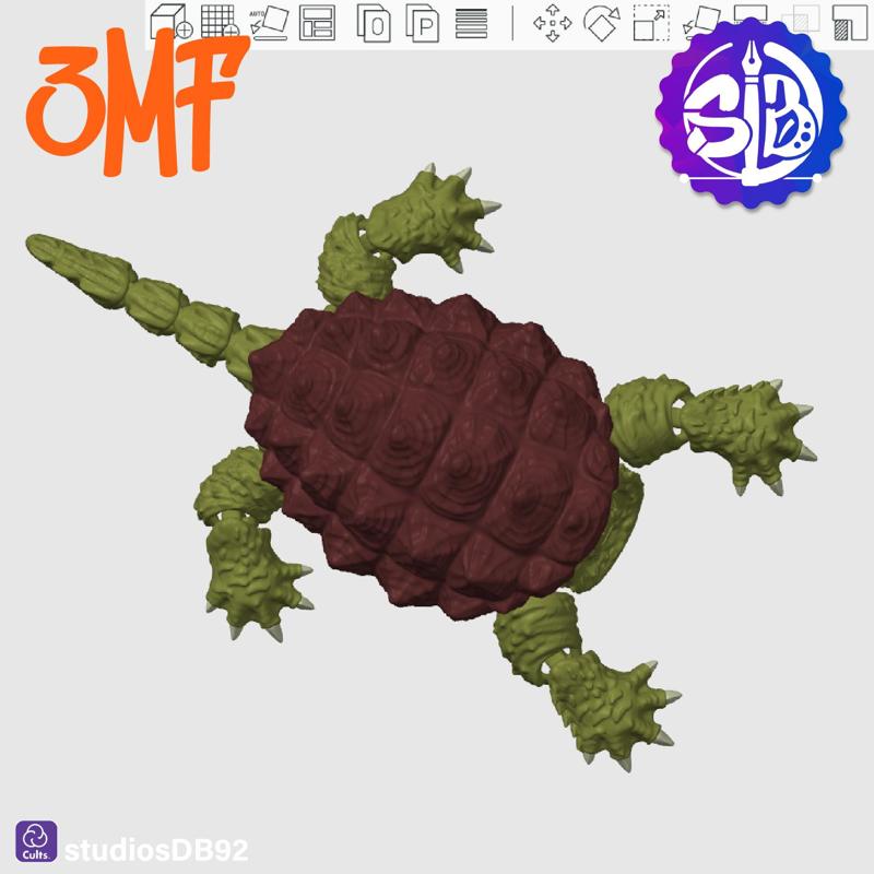 SNAPPING TURTLE FLEXI 3MF AND STL
