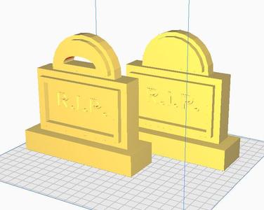 Tombstone with R.I.P embossing