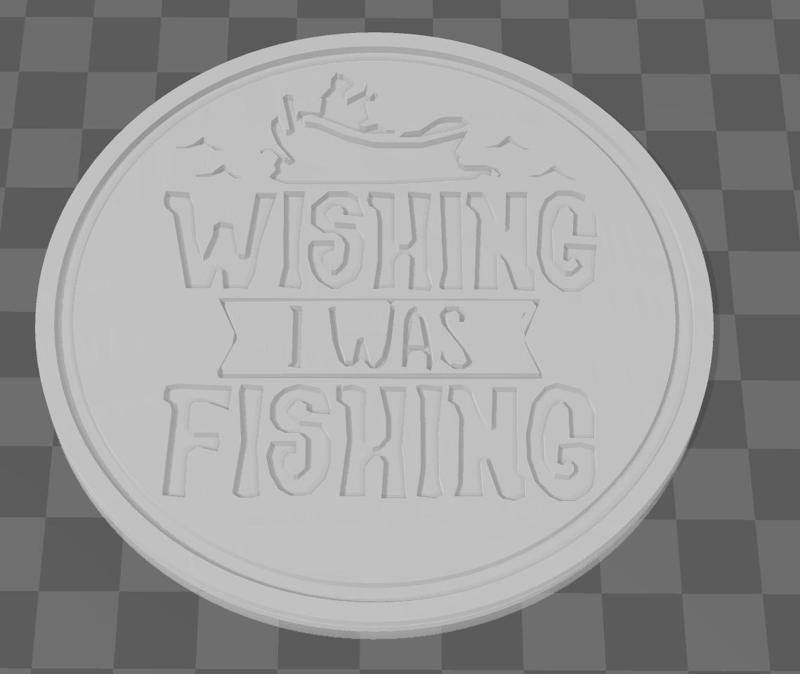 Wishin' I Was Fishin' Coaster