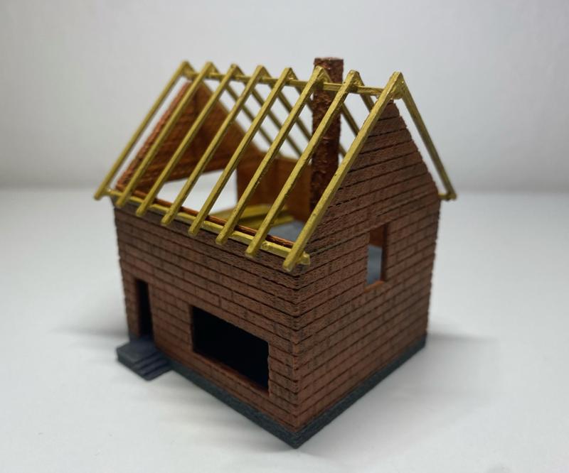 House under construction in scale H0/HO and TT