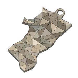 Low-poly Akita Keychain